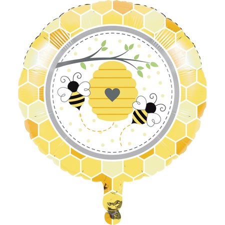 CREATIVE CONVERTING Bumblebee Baby Shower Mylar Balloon, 18", 10PK 340176